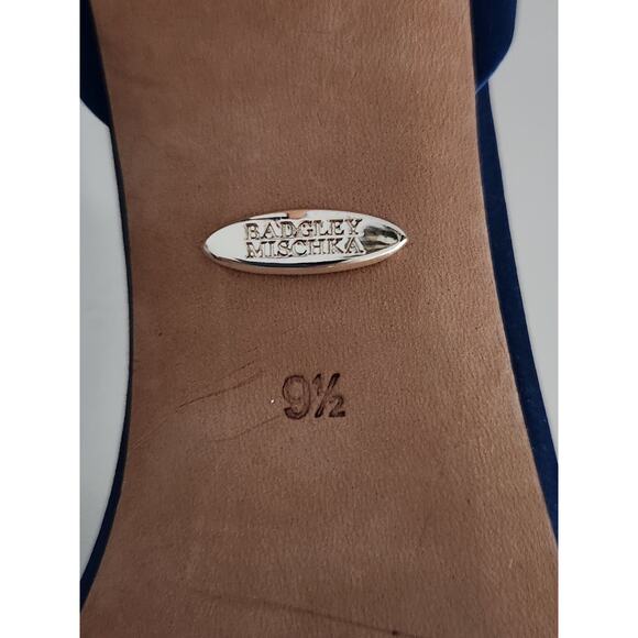 Badgley Mischka Candace Dress Pump Stormy Blue Peep Toe Embellished Size 9 1/2 - Picture 8 of 10